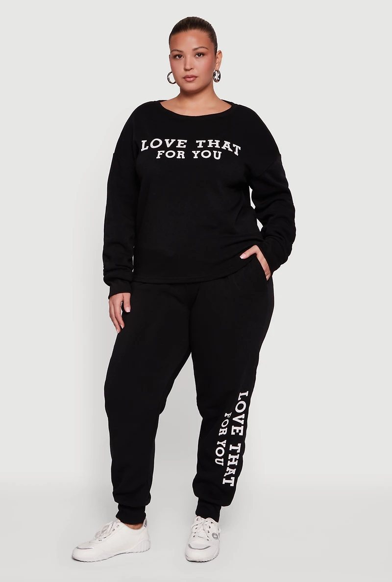 Plus Love That For You Graphic Sweatshirt