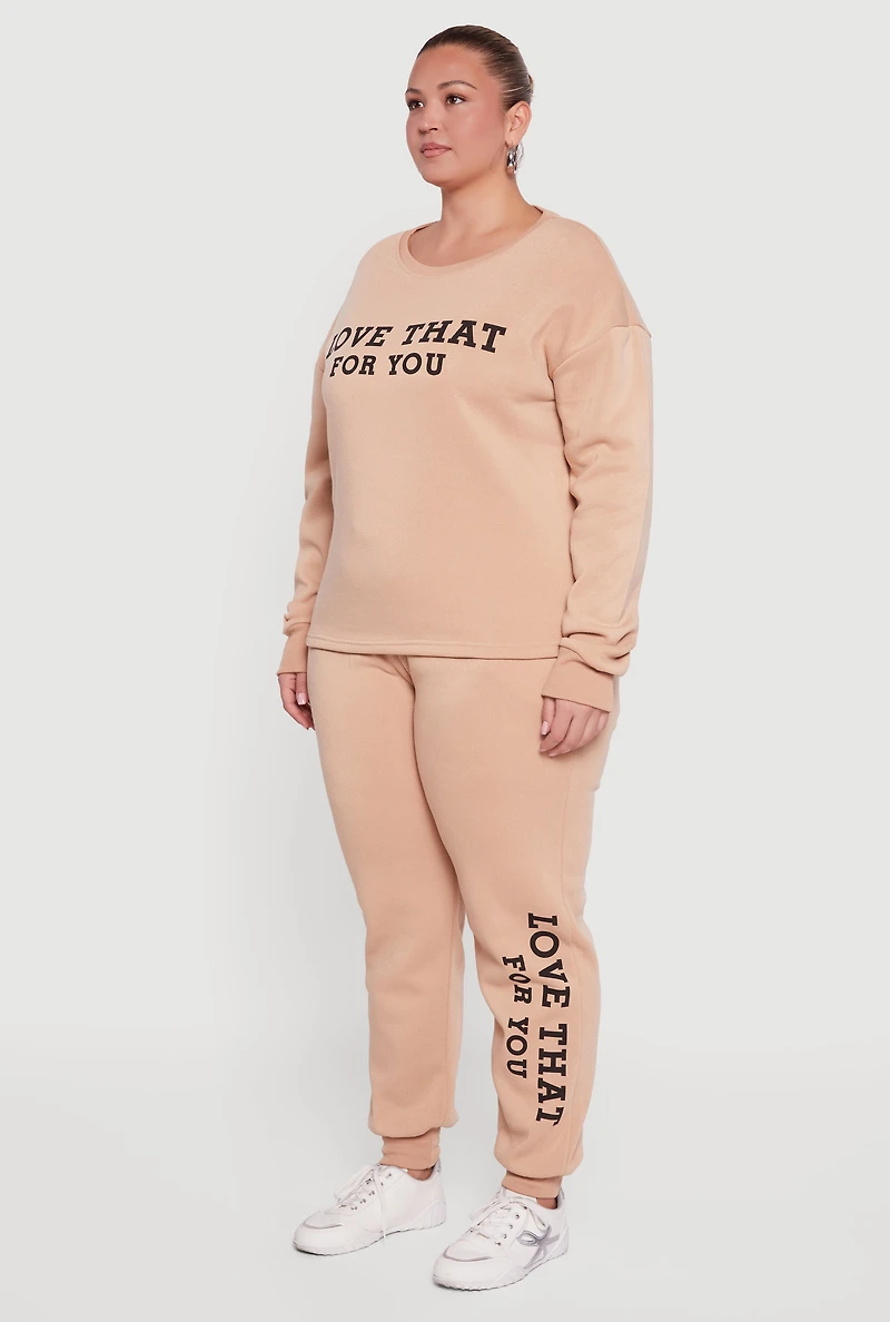 Plus Love That For You Graphic Sweatshirt