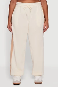 Plus High Waisted Color Blocked Sweatpants