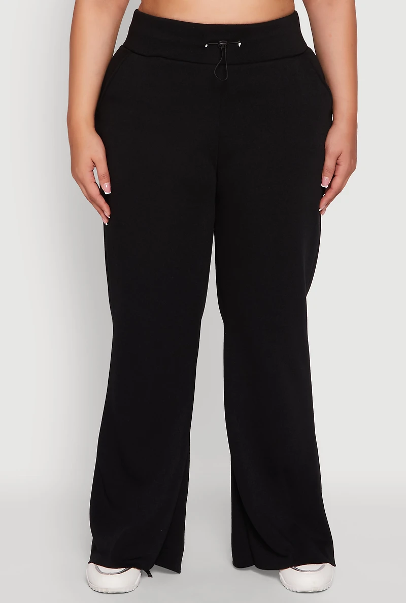 Womens Plus High Waisted Raw Hem Sweatpants,