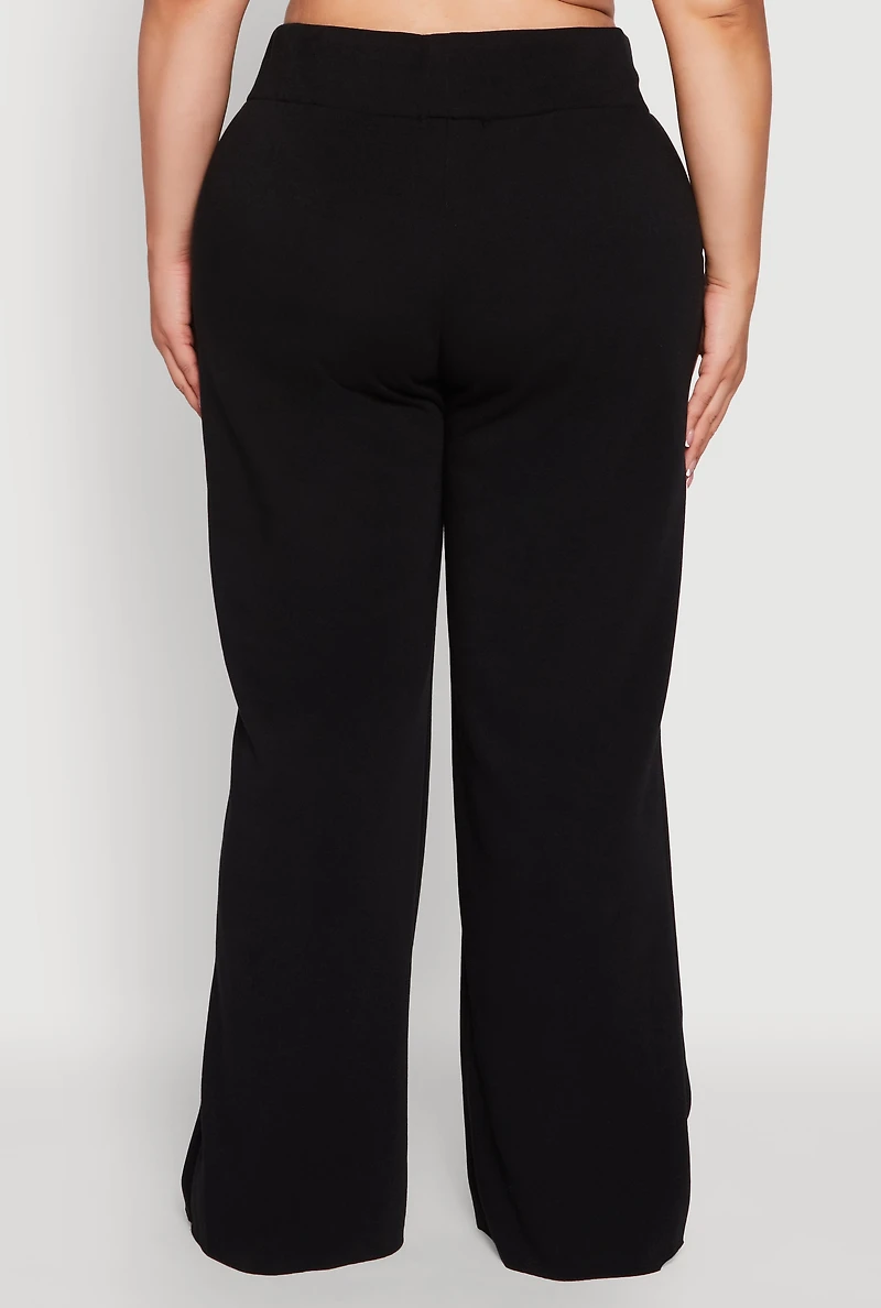 Womens Plus High Waisted Raw Hem Sweatpants,