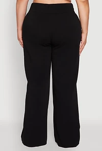 Womens Plus High Waisted Raw Hem Sweatpants,
