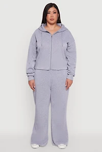 Womens Plus Size High Waisted Raw Hem Sweatpants, Grey, Size 2X