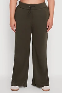 Womens Plus High Waisted Raw Hem Sweatpants, 3X