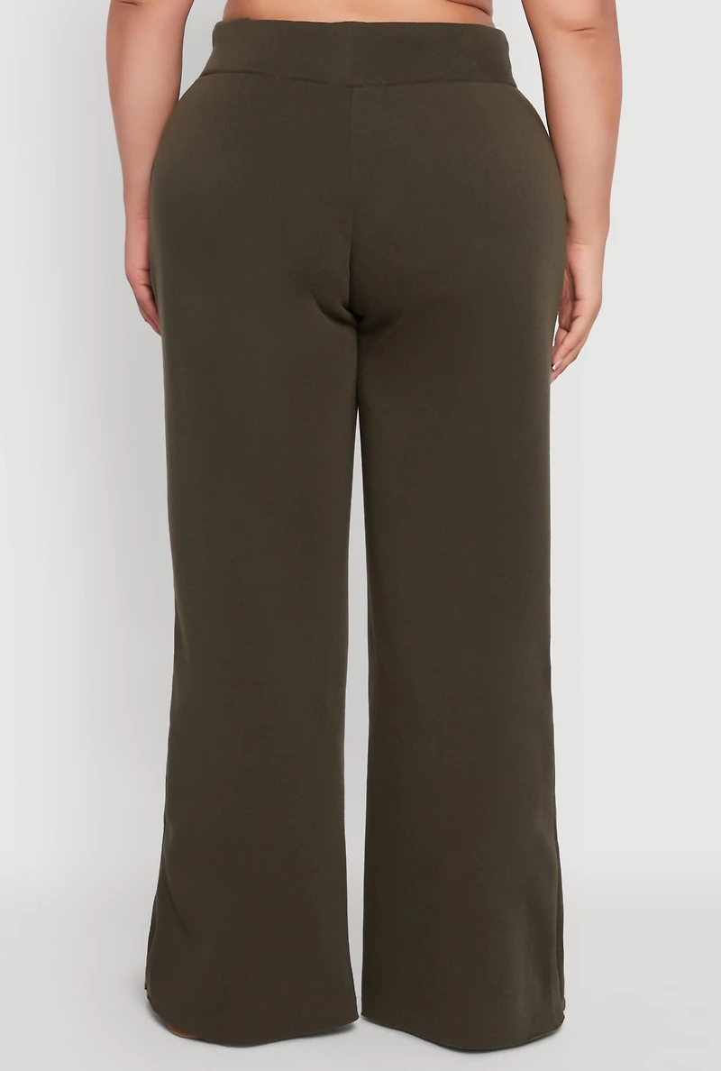 Womens Plus High Waisted Raw Hem Sweatpants, 3X