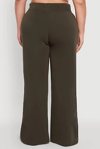 Womens Plus High Waisted Raw Hem Sweatpants, 3X