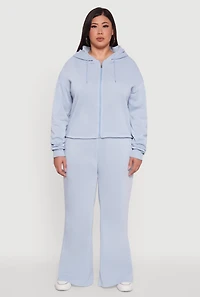 Womens Plus High Waisted Raw Hem Sweatpants, 2X