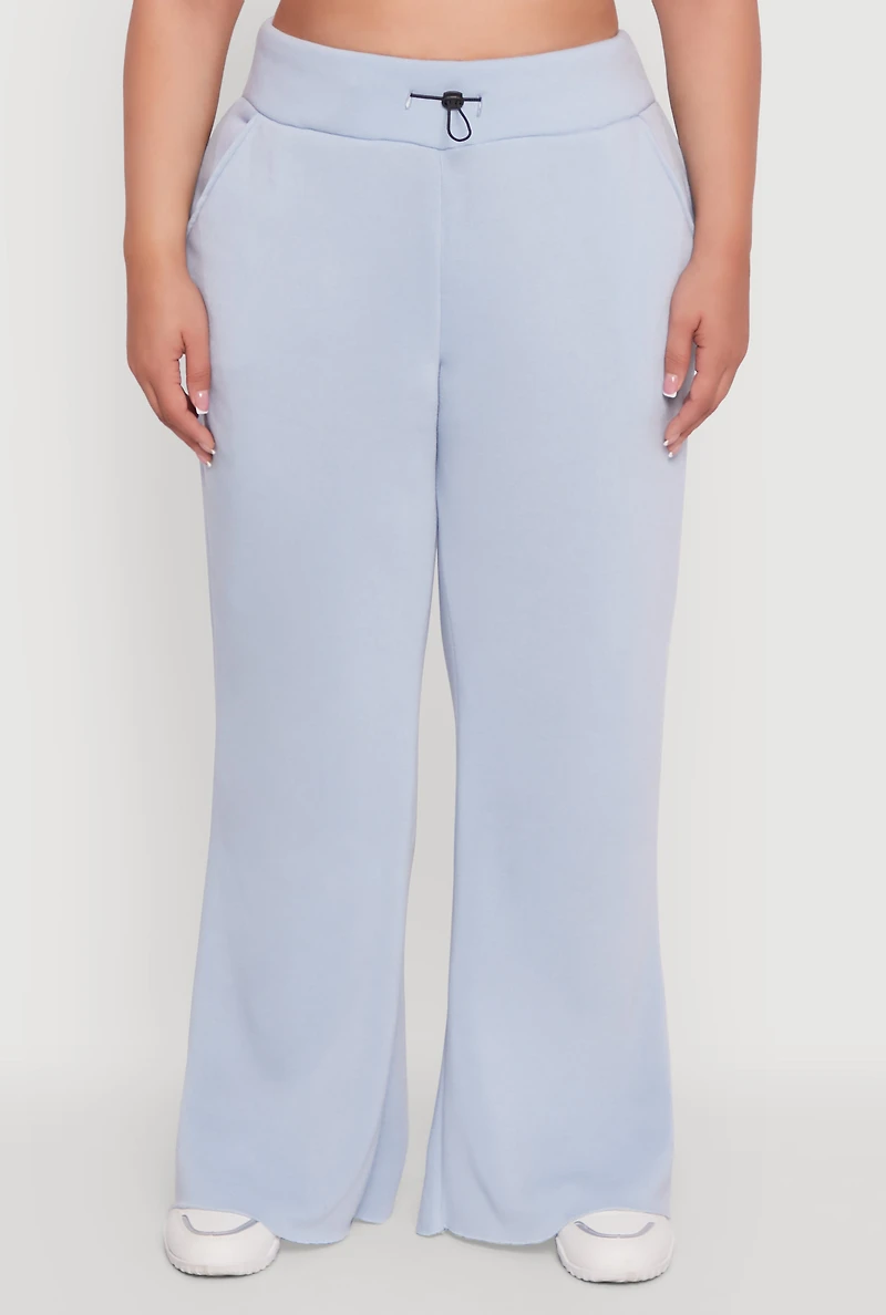 Womens Plus High Waisted Raw Hem Sweatpants, 2X