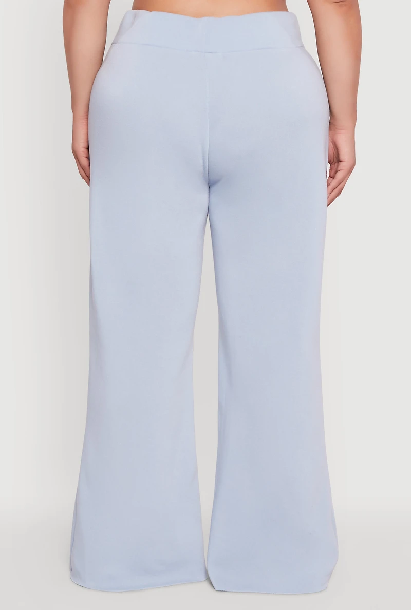 Womens Plus High Waisted Raw Hem Sweatpants, 2X