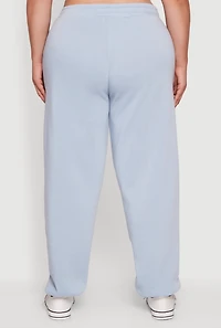 Womens Plus Fleece Lined High Waist Sweatpants,