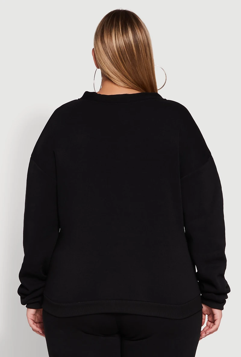 Womens Plus Oversized Fleece Lined Button Front Cardigan,