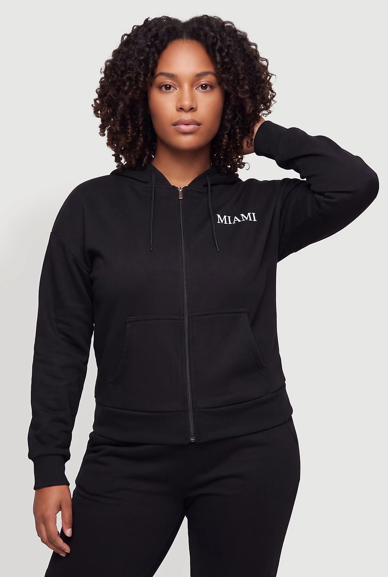 Plus Miami Zip Hooded Sweatshirt