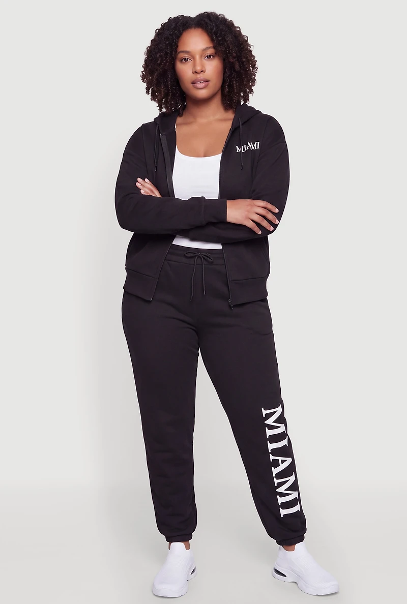 Plus Miami Zip Hooded Sweatshirt