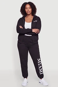 Plus Miami Zip Hooded Sweatshirt