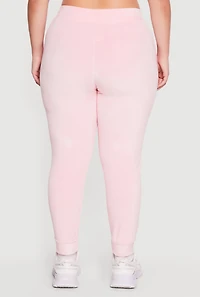 Plus Velour High Waisted Joggers