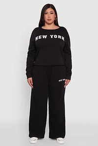Womens Plus New York Graphic Sweatpants, 2X