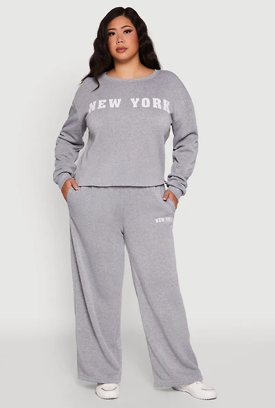 Womens Plus New York Graphic Sweatpants, 3X