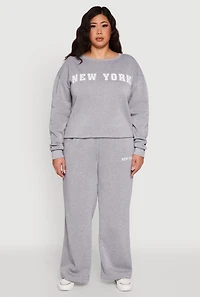 Womens Plus New York Graphic Sweatpants, 3X