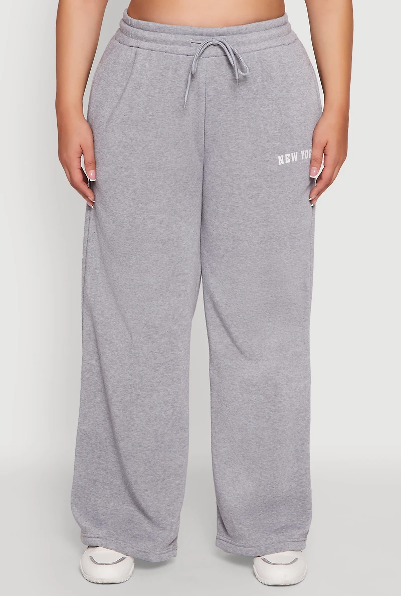 Womens Plus New York Graphic Sweatpants, 3X