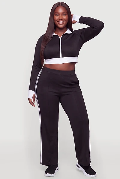 Plus Side Stripe Pull On Pants