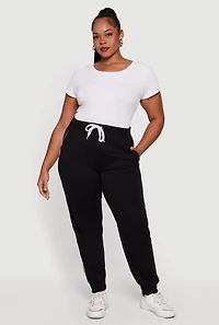 Plus High Waisted French Terry Lined Joggers
