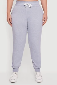 Plus French Terry Paper Bag Waist Joggers