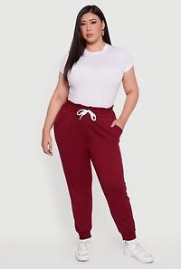 Plus French Terry Paper Bag Waist Joggers