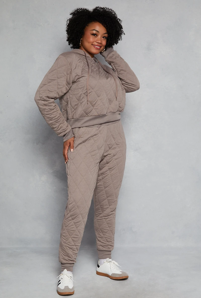 Plus Quilted Hoodie