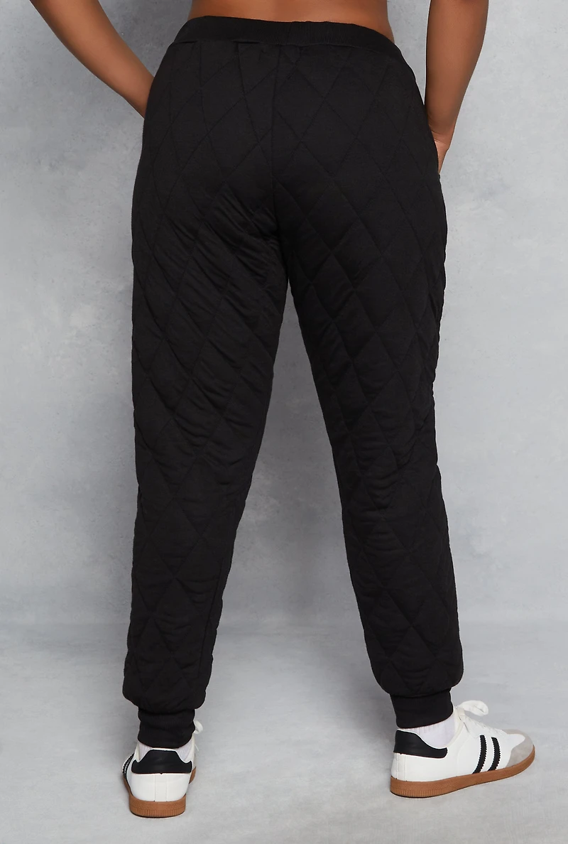 Plus Quilted Toggle Drawstring Joggers