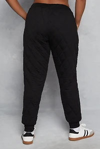 Plus Quilted Toggle Drawstring Joggers