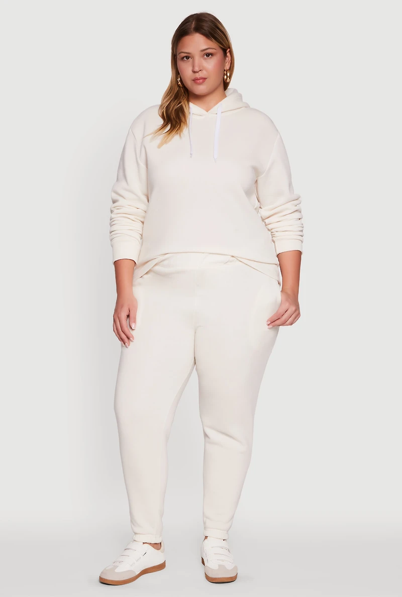 Womens Plus Fleece Pullover Hoodie,