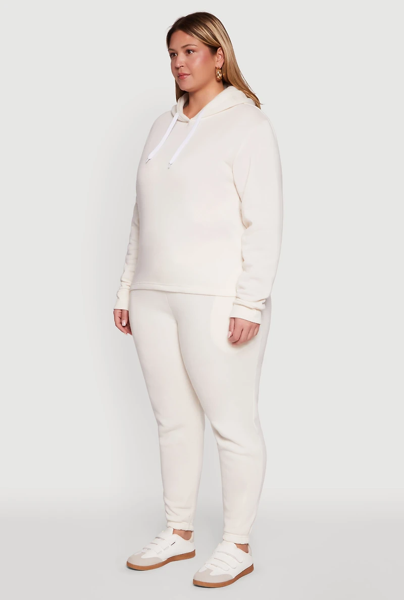 Womens Plus Fleece Pullover Hoodie,