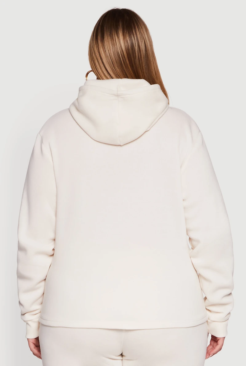 Womens Plus Fleece Pullover Hoodie,