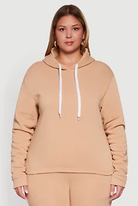 Womens Plus Fleece Pullover Hoodie,