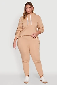 Womens Plus Fleece Pullover Hoodie,
