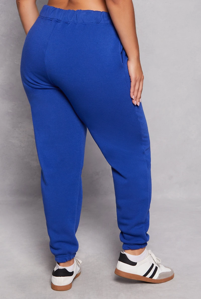 Plus Fleece High Waisted Sweatpants