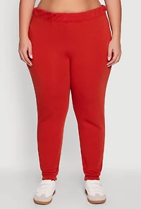 Womens Plus Fleece High Waisted Sweatpants,