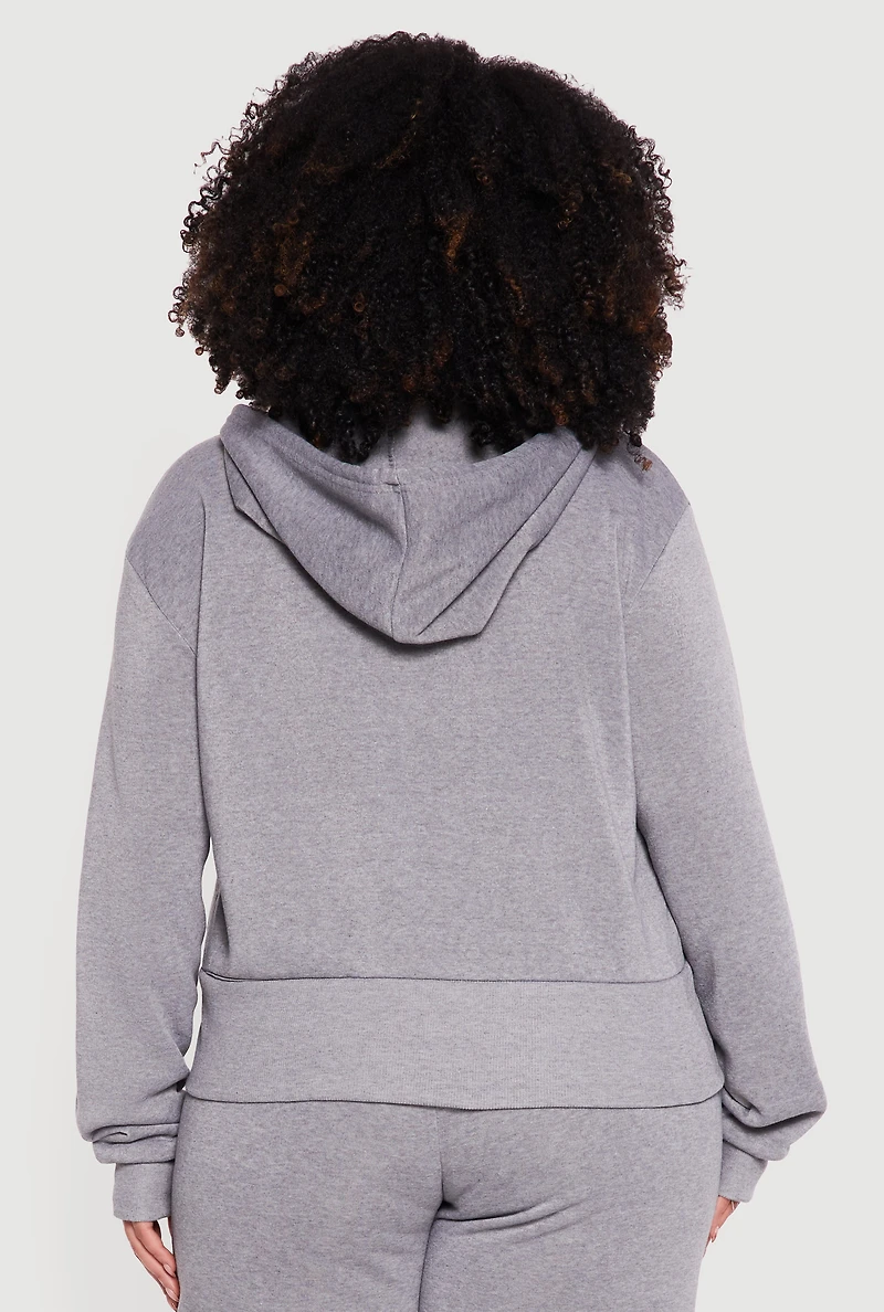 Plus Savage Graphic Double Zip Front Hoodie