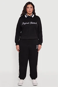 Plus Embroidered Beyond Blessed Graphic Sweatshirt