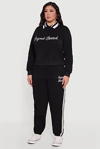 Plus Embroidered Beyond Blessed Graphic Sweatshirt