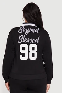 Plus Embroidered Beyond Blessed Graphic Sweatshirt