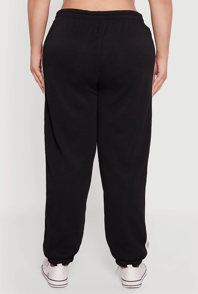 Plus Embroidered Beyond Blessed Graphic Sweatpants