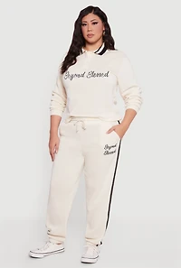 Plus Embroidered Beyond Blessed Graphic Sweatpants