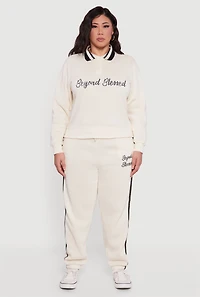 Plus Embroidered Beyond Blessed Graphic Sweatpants