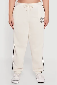 Plus Embroidered Beyond Blessed Graphic Sweatpants
