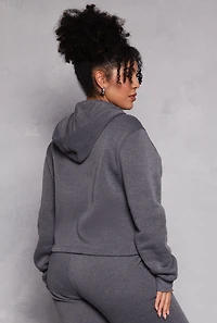 Womens Plus Size Racer California Hooded Sweatshirt, Grey, Size 1X