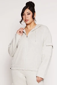 Plus Cargo Pocket Hooded Sweatshirt