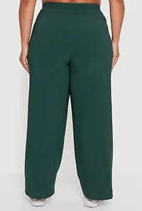 Womens Plus Size Varsity Stripe Pull On Track Pants, Green, Size 2X