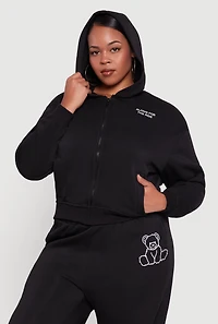Womens Plus Along For The Ride Bear Graphic Sweatshirt,
