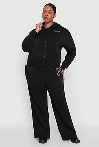 Womens Plus Along For The Ride Bear Graphic Sweatshirt,